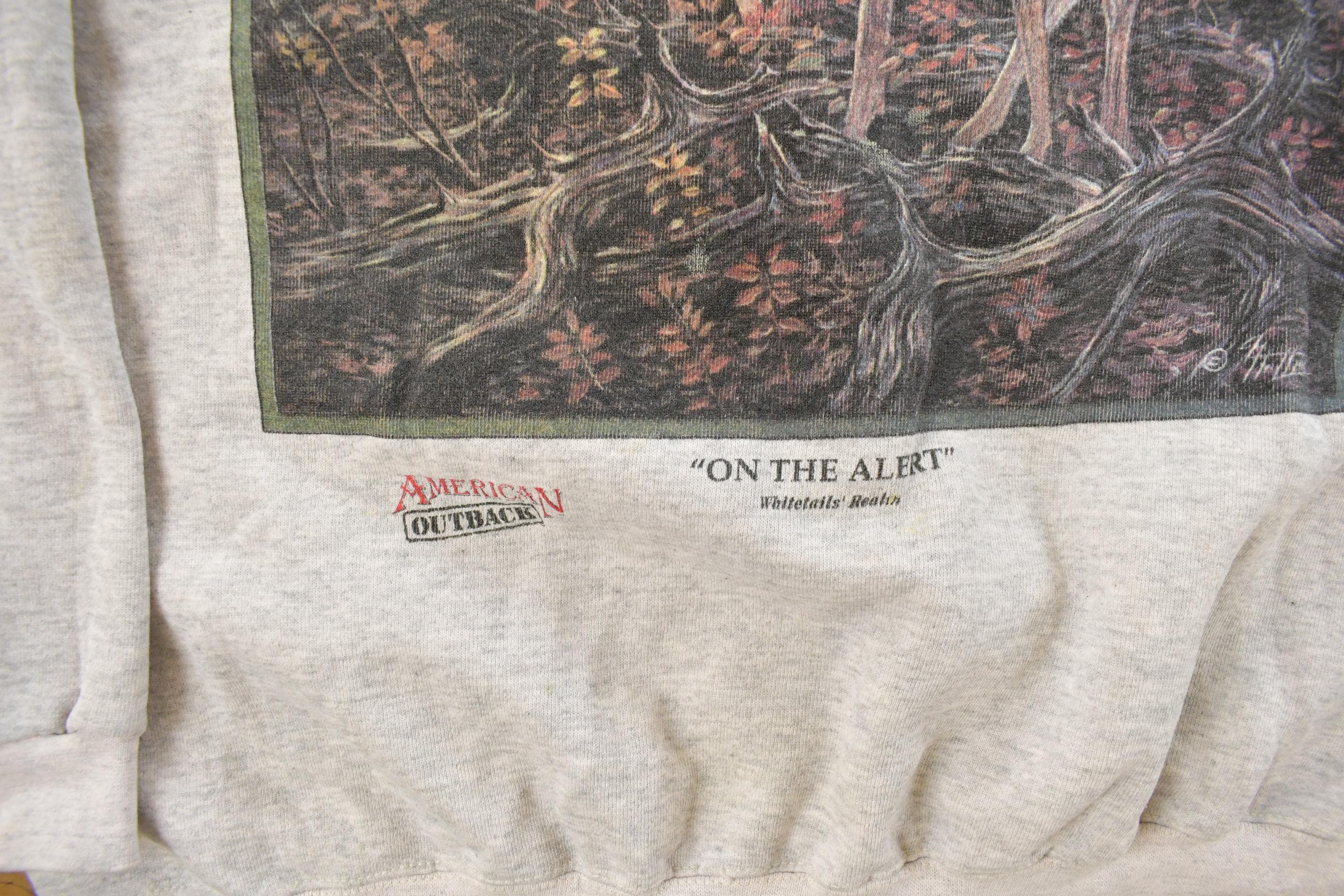 Vintage 1990s Deer Outdoors Crewneck Sweatshirt Men's XL