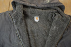 Vintage Distressed Carhartt Full Zip Fleece Lined Hoodie Sweatshirt