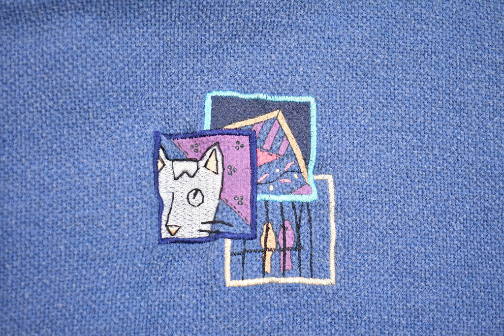 Vintage 1990s Embroidered Knitted Cardigan