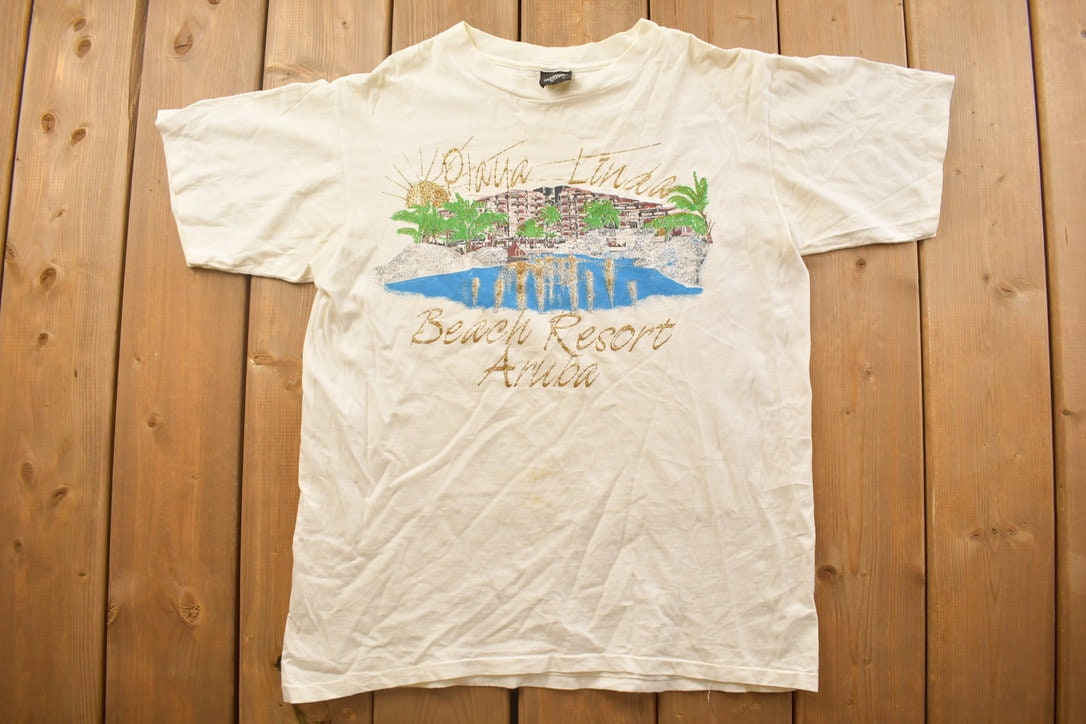 Vintage 1990s T-Shirt Playa Linda Beach Resort Aruba  80s  90s  Streetwear Fashion  Vacation Tee  Travel & Tourism