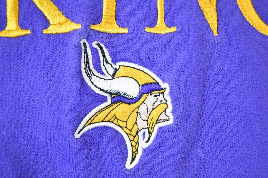 Vintage 1990s Minnesota Vikings NFL Hoodie Sweatshirt / Made In USA / Football / Sportswear / Americana