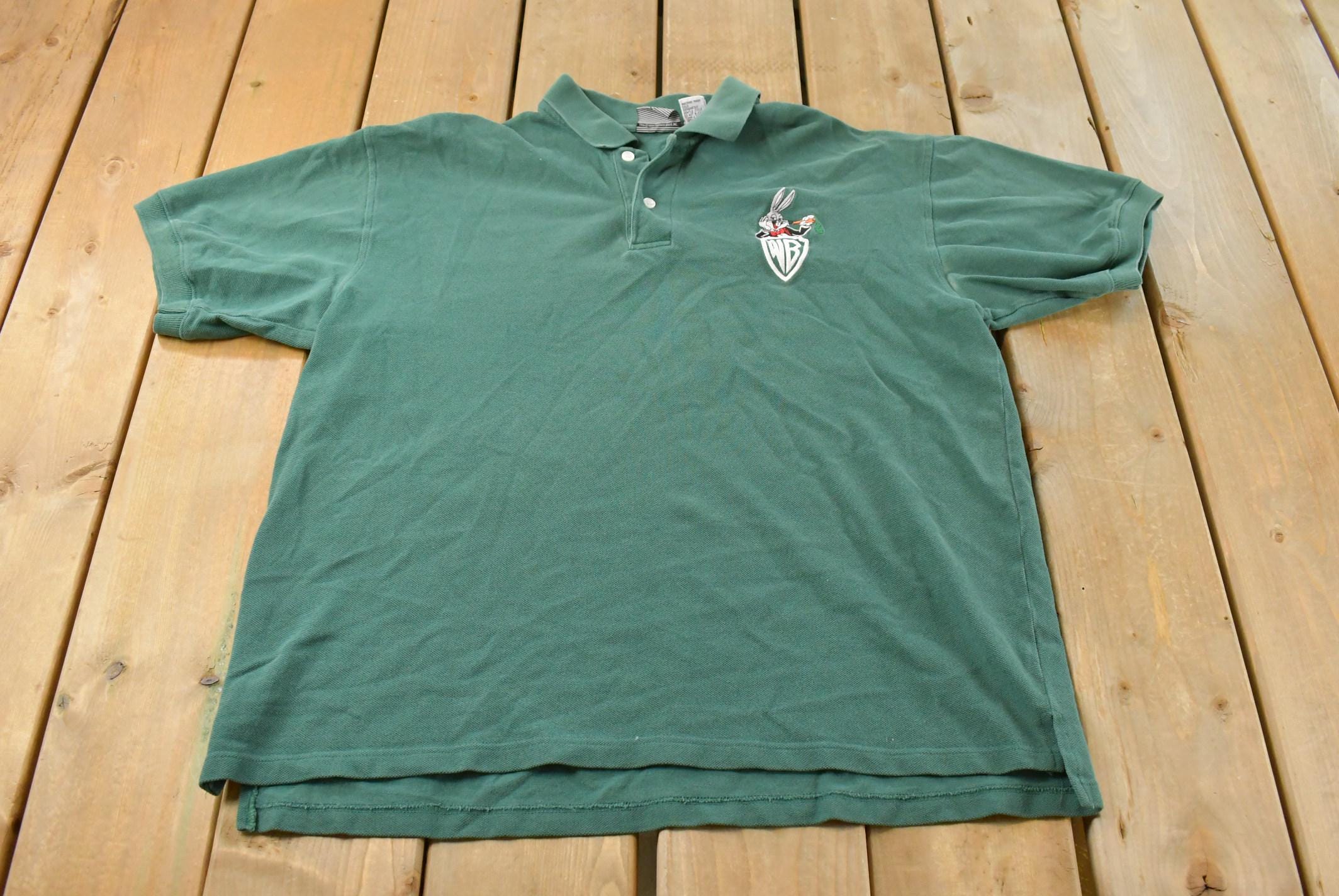 Vintage 1990s Looney Tunes Bugs Bunny Polo Shirt Men's Large / Vintage Looney Tunes / Vintage Athleisure