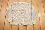 Vintage 1980s Heart Theme Knitted Cardigan Sweater