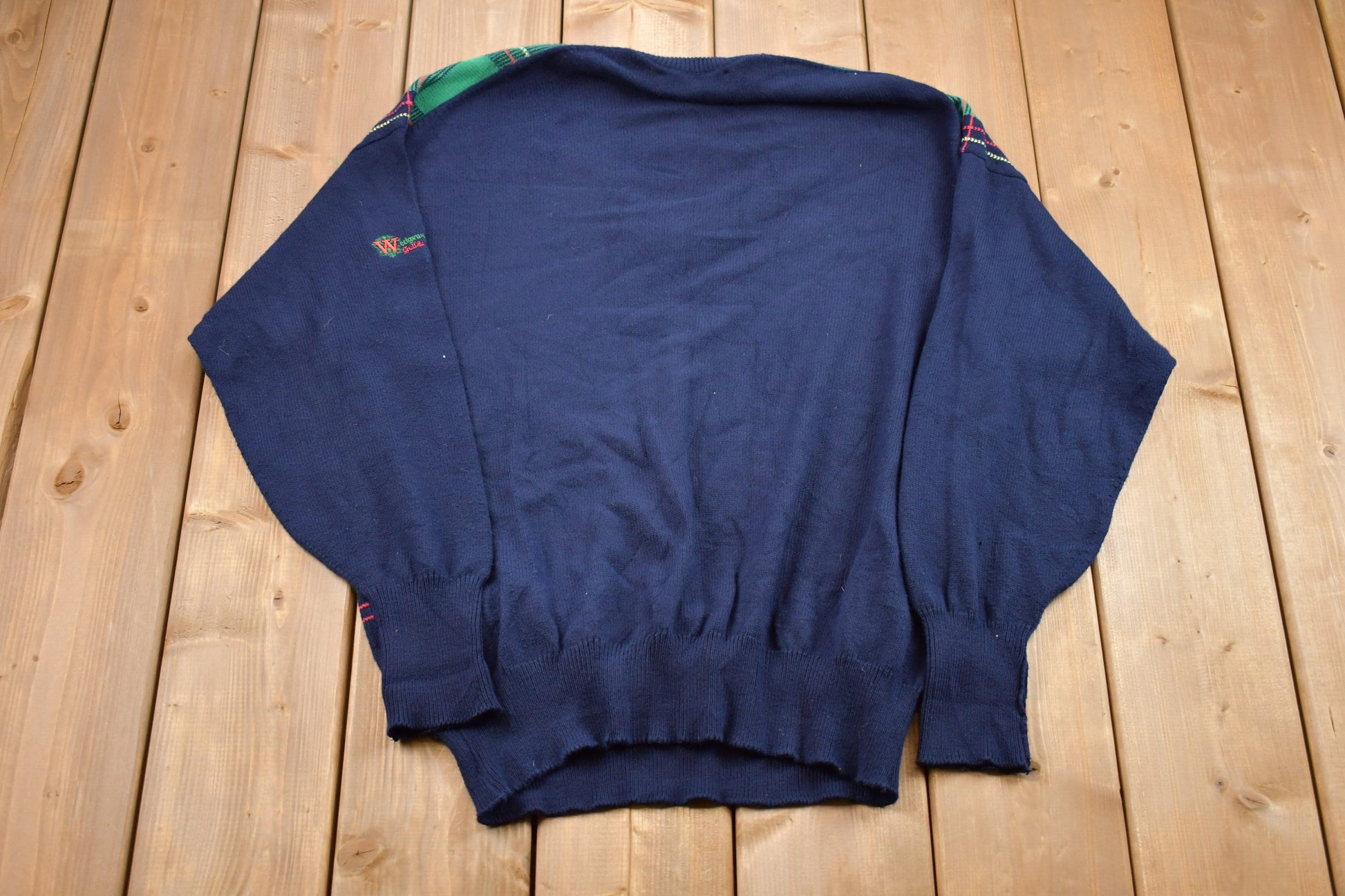 Vintage 1990s Clark & Gregory Plaid Knitted Sweater