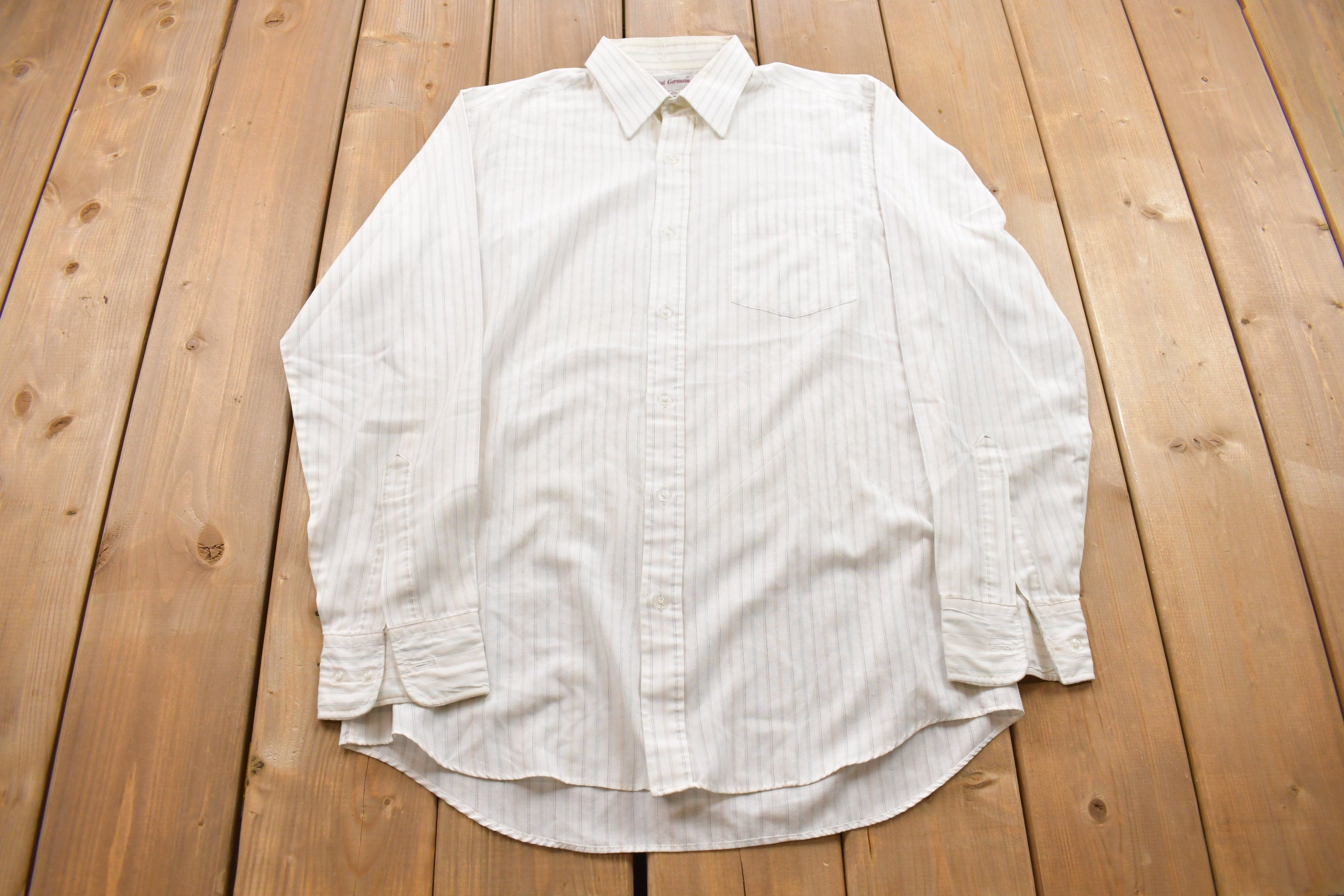 Vintage 1990s Saint Germain Button Up Dress Shirt