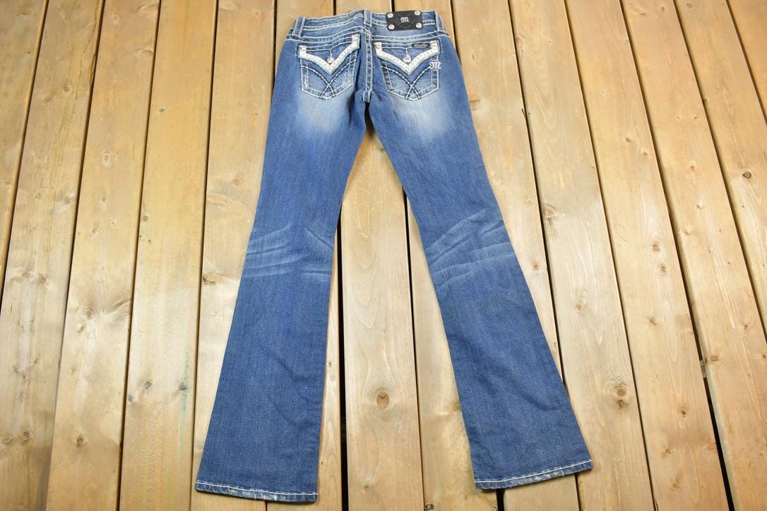 Vintage Y2K Miss Me Bedazzled Low Rise Jeans Size 26x31