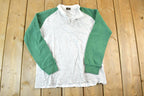 Vintage 1990s Duo Fold Sport Quarter Button Colour Block Crewneck Sweatshirt  90s Crewneck  Streetwear