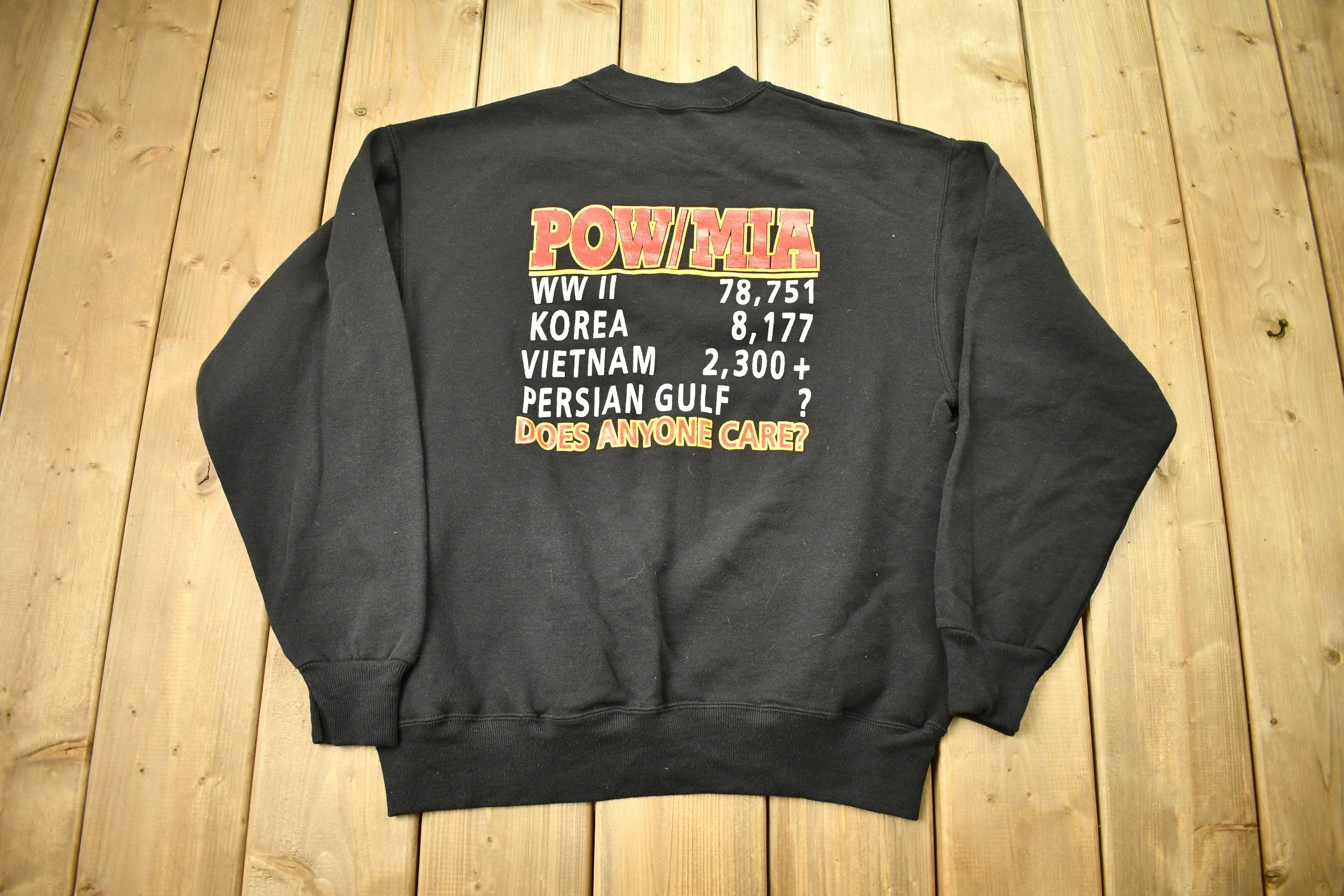 Vintage 1990s POW MIA National League Of Families Crewneck Sweatshirt