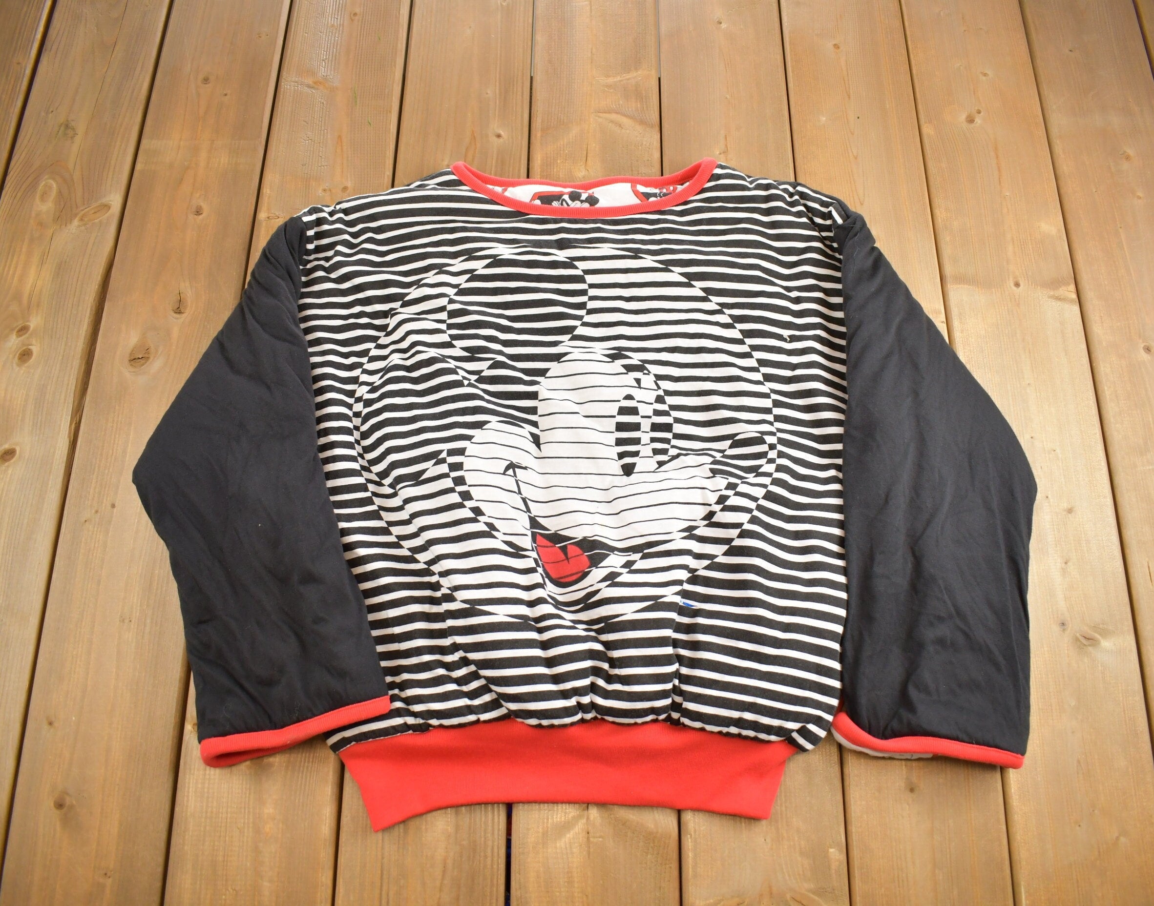 Vintage 1990s Mickey Mouse Plush Pillow Reversable Disney Crewneck