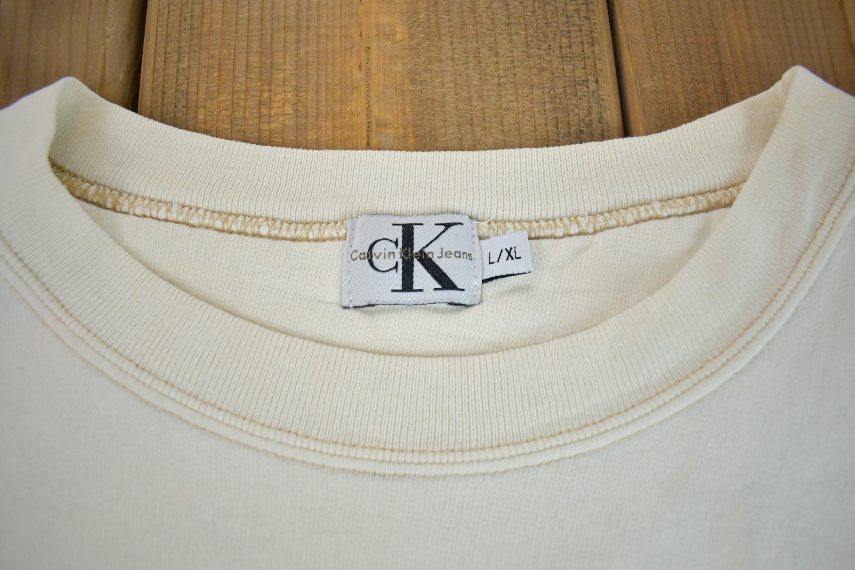 Vintage 1990s Calvin Klein Jeans Embroidered Crewneck Sweatshirt Made In Canada