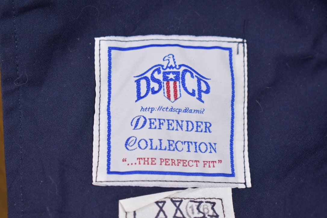 Vintage 1990s DSCP Defender Navy Blue Trench Coat  Heavy Trench  Full Length Jacket  Streetwear