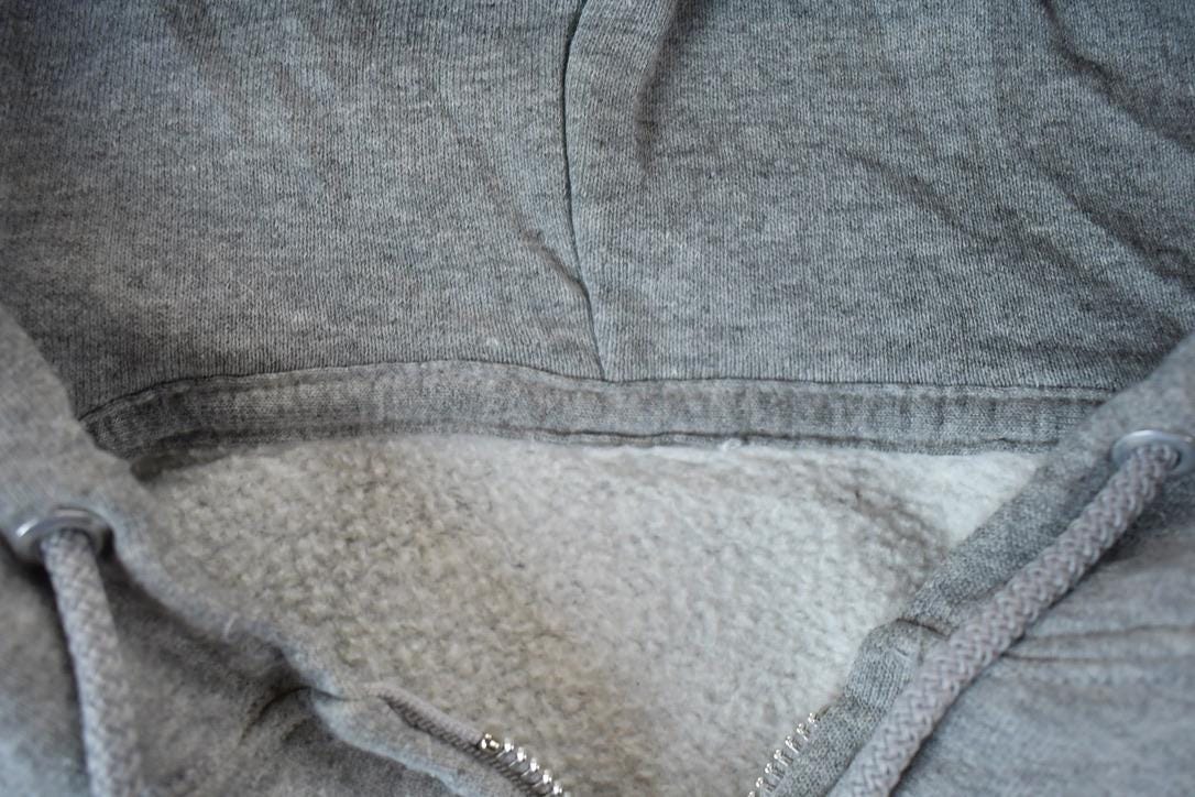 Vintage 1990s Russell Full Zip Blank Grey Hoodie Sweatshirt