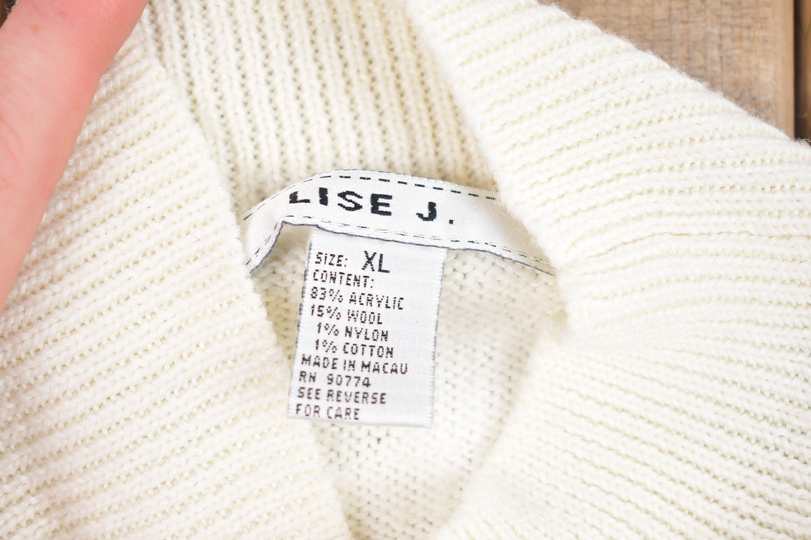 Vintage Knitted Lise J Sweater Turtleneck