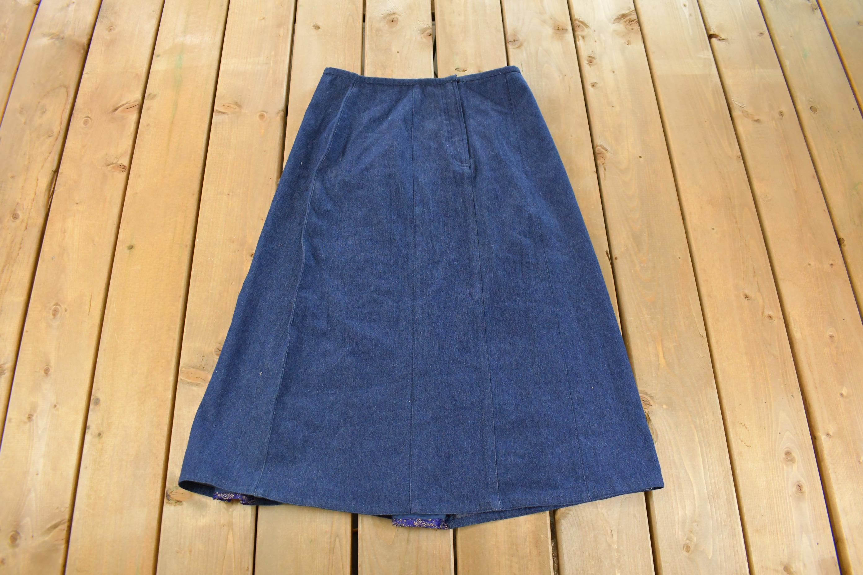Vintage 1990s April Corness Denim Skirt Women's 30