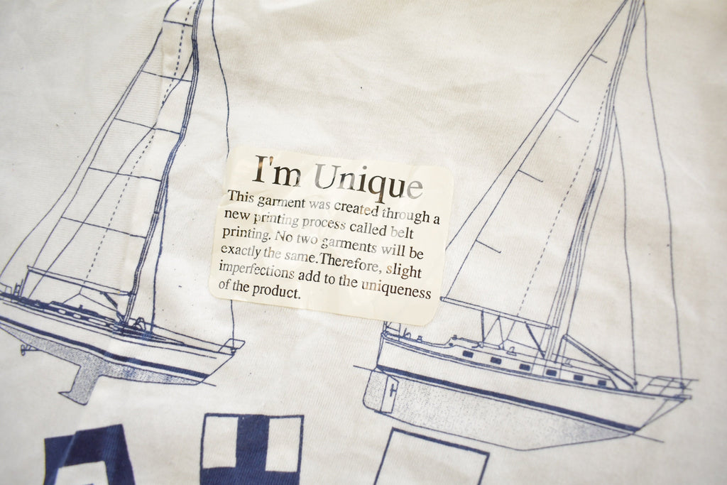 Vintage 1990s Unique Sail Boat Souvenir Travel T Shirt Made In USA