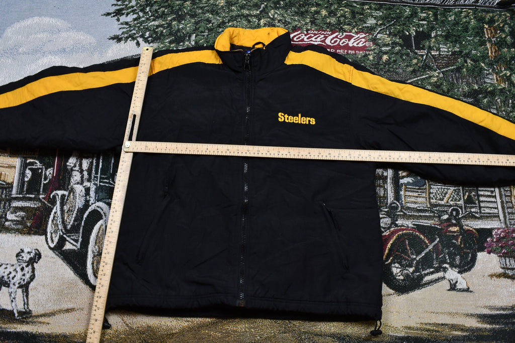 Vintage 1990s Pittsburgh Steelers NFL Logo Athletic Puffer Jacket