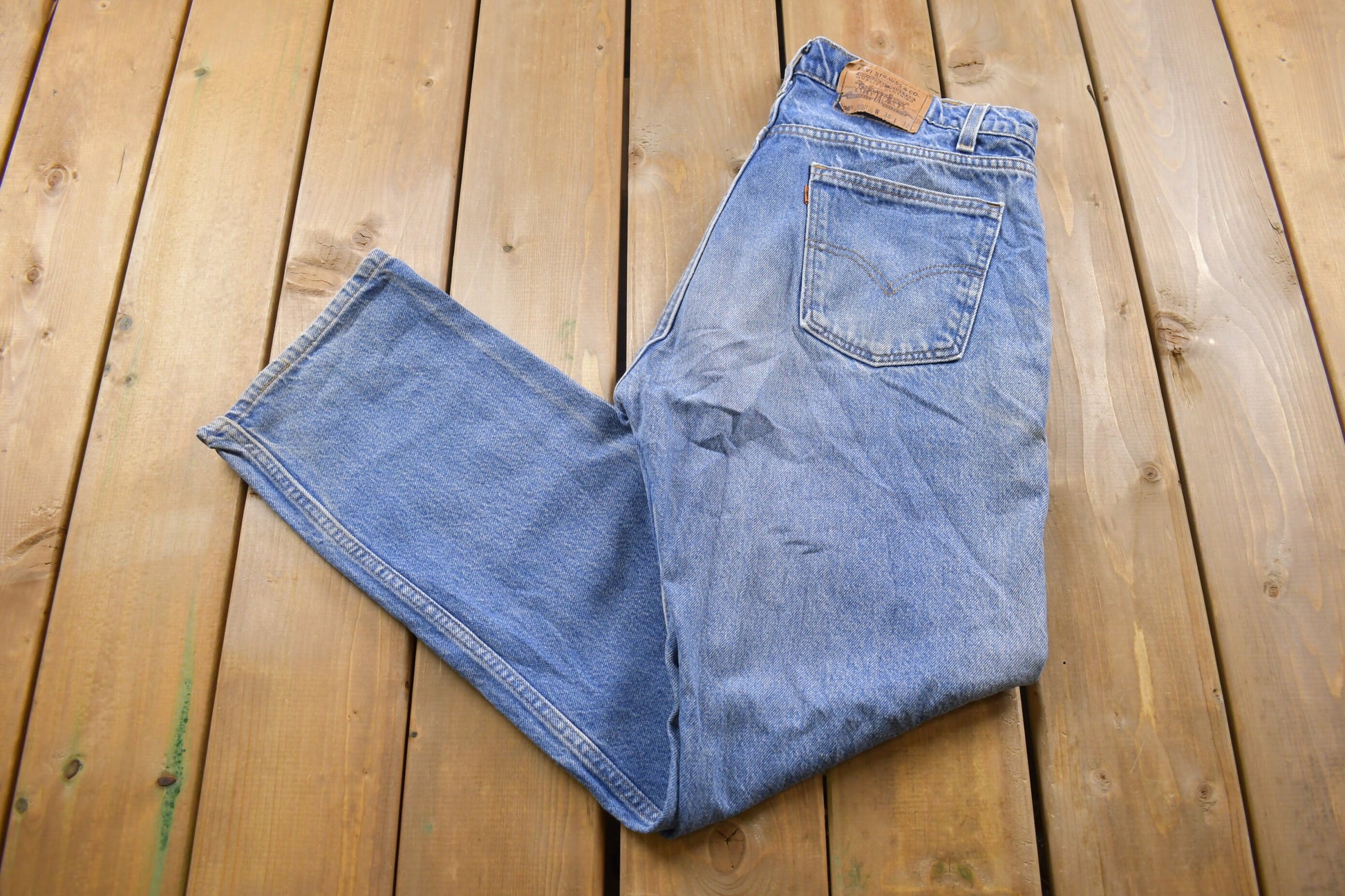 Vintage 1980s Levi's 505 Orange Tab Jeans Size 34 x 31