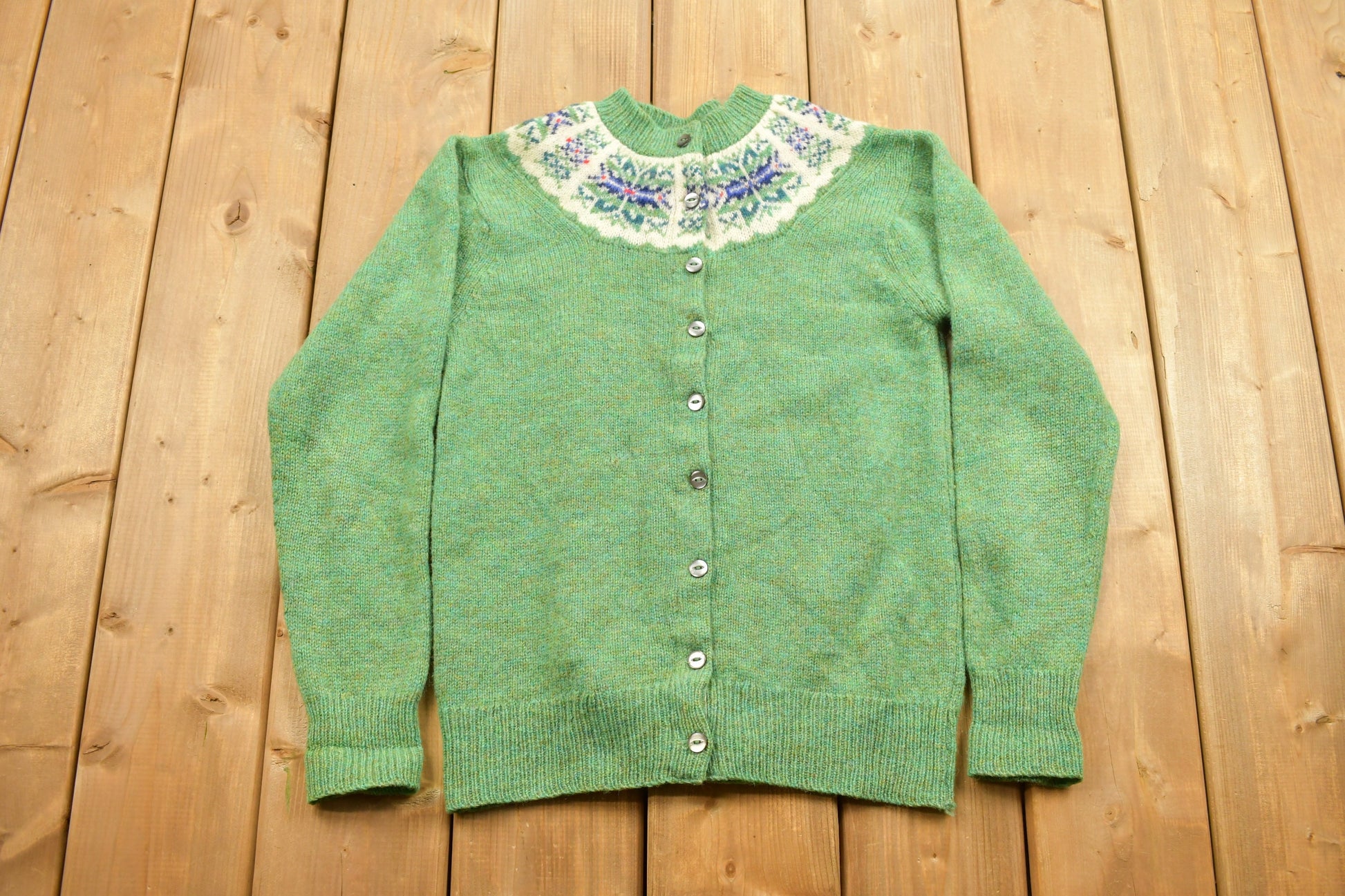 Vintage 1990s Croft Spun Shetland 100% Virgin Wool Knit Sweater / Vintage 90s Button Up Knit / Scotland / Vintage Knit / Winter Sweatshirt
