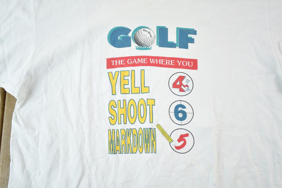 Vintage 1990s Mac Birdie Souvenir Golf Single Stitch Graphic Print T-Shirt Made In USA