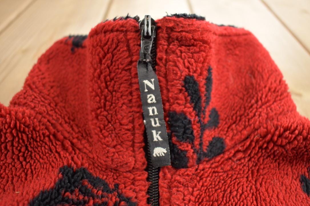 Vintage 1990s Nanuk All Over Print Bear Theme Fleece Sweater