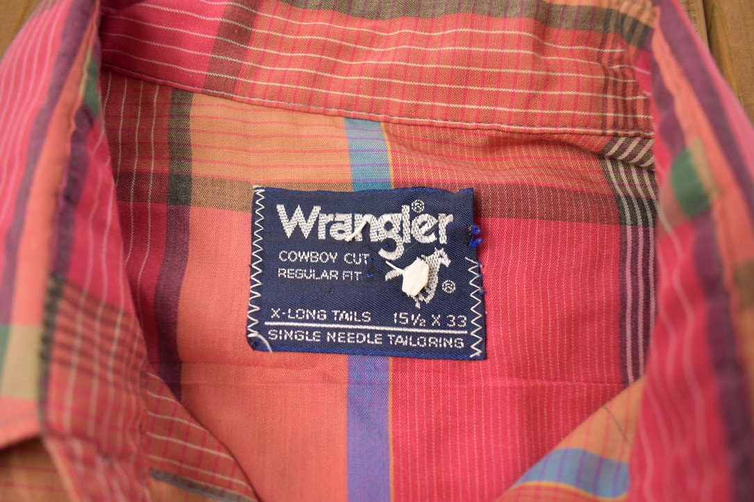 Vintage 1990s Wrangler Plaid Flannel Button Up Shirt