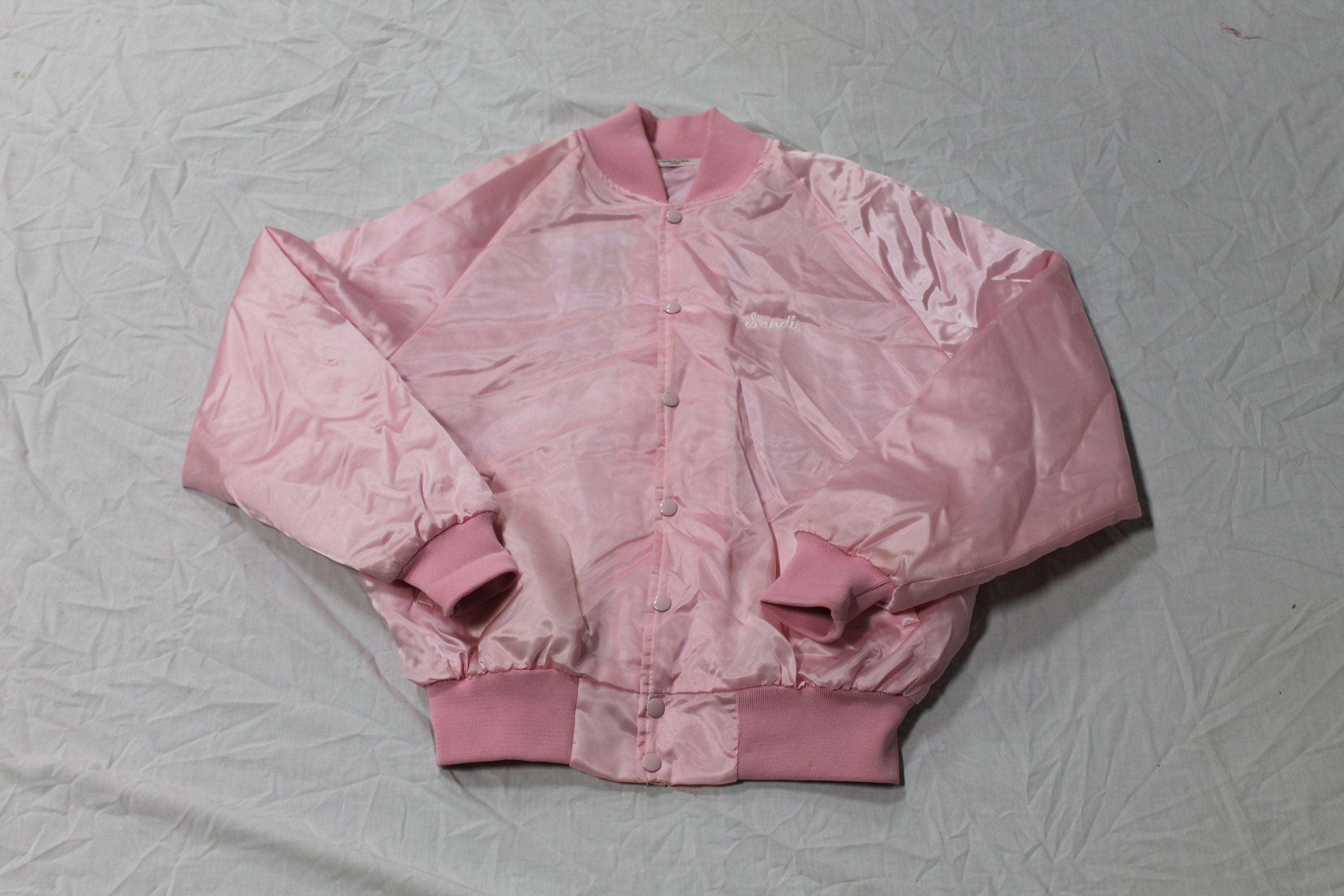 BO2 Vintage 1980s In Memory Of Sandy Satin Bomber Jacket