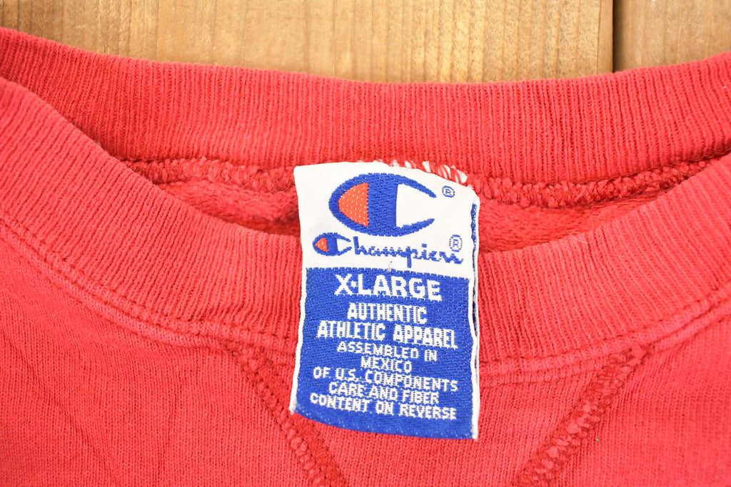 Vintage 1990s Champion Graphic Print Crewneck Sweatshirt Men's L