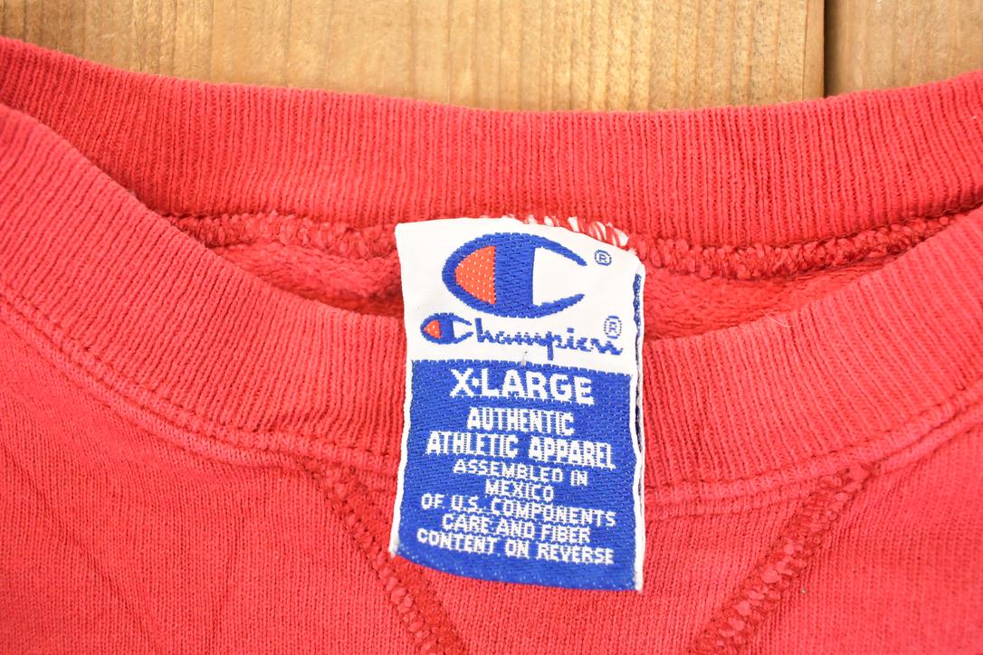 Vintage 1990s Champion Graphic Print Crewneck Sweatshirt Men's L