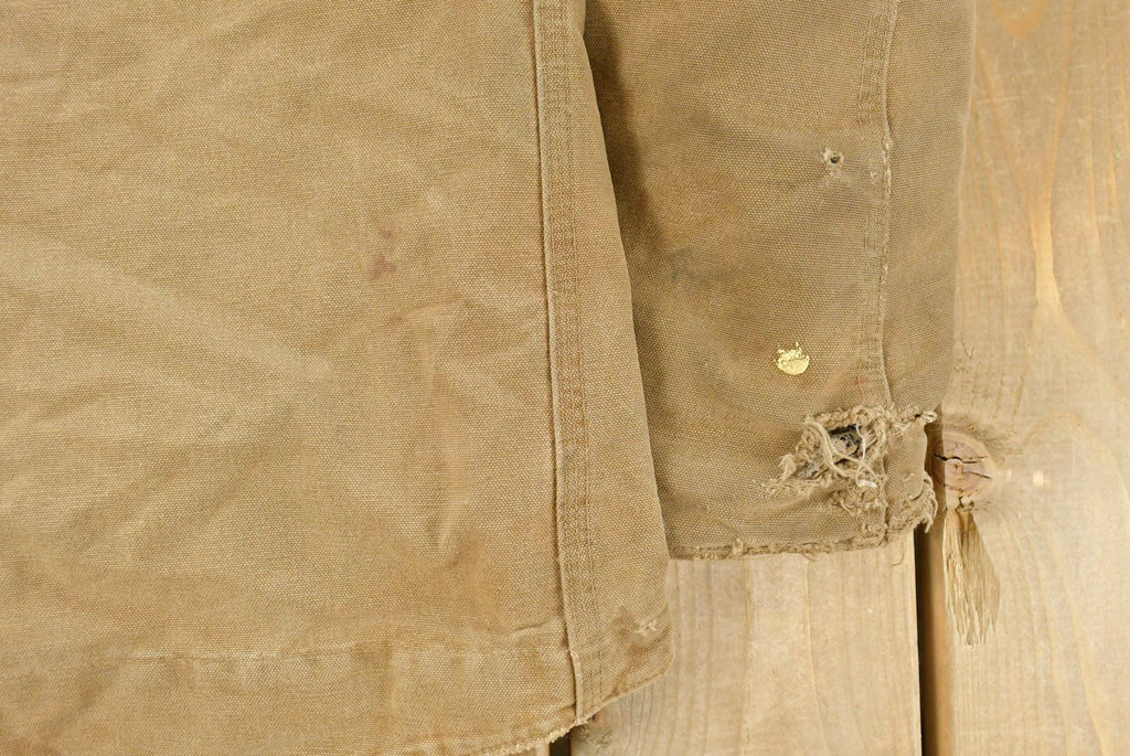 Vintage 1990s Carhartt Distressed Sherpa Lined Canvas Jacket Men's Medium