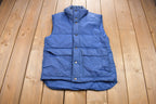 Vintage 1990s Weather Breaker Blue Button Up Puffer Vest