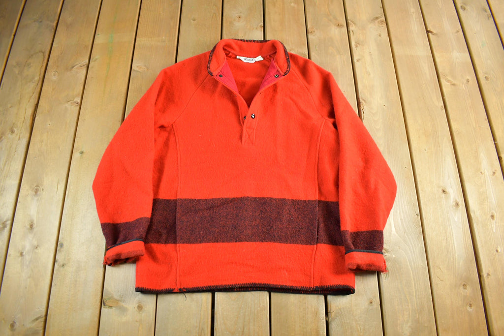 Vintage 1980s Woolrich Wool Henley Sweater Men's Medium