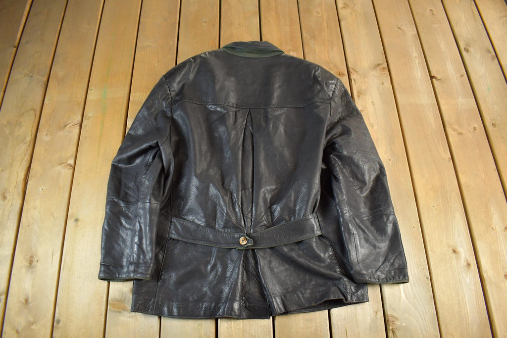 Vintage 1980s Leather Blazer Jacket Adult M-L