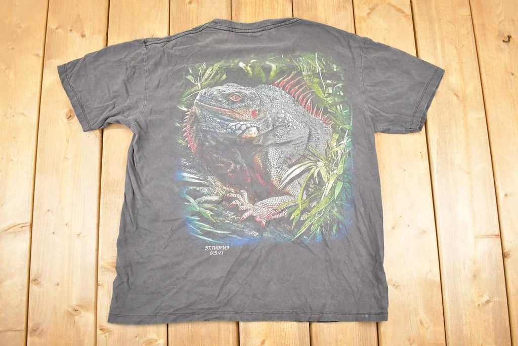 Vintage 1990s St Thomas Iguana FAB Souvenir Travel T-Shirt Men's M