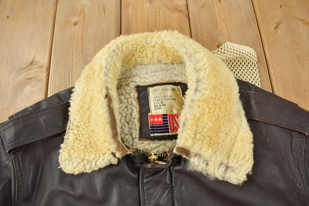Vintage 1980s Leather Men's Flyer's Jacket Made In USA