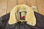 Vintage 1980s Leather Men's Flyer's Jacket Made In USA