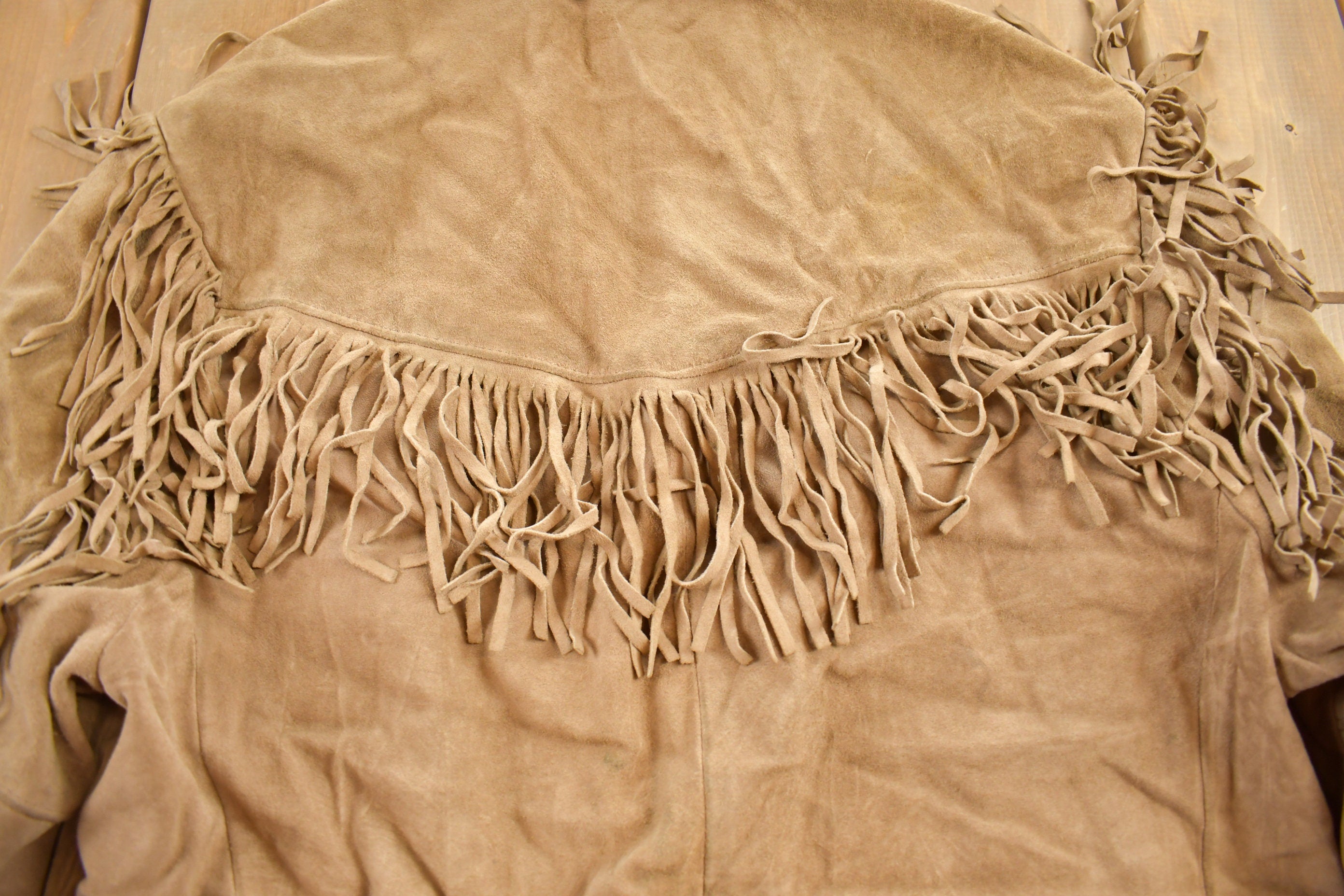 Vintage 1960s Excelled Genuine Leather Western Fringe Jacket
