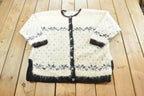 Vintage 1990s Hand Knit Jones New York Mohair Wool Blend Knit Cardigan Sweater Women's 2X