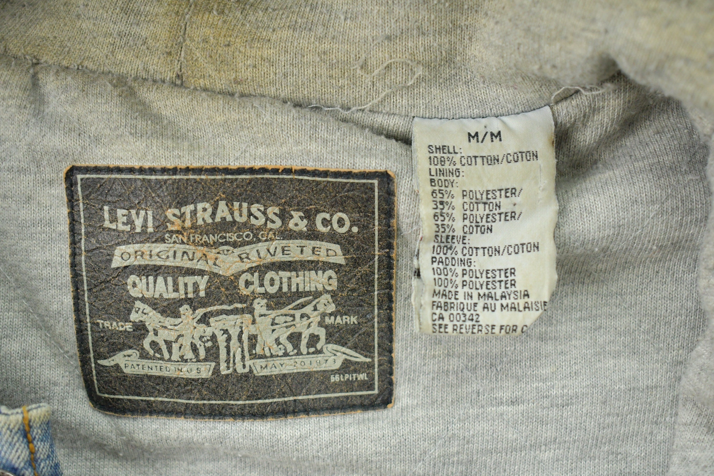 Vintage 1990s Levi's Denim Jean Hooded Jacket