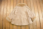 Vintage 1980s Ovis Shearling Suede Leather Coat