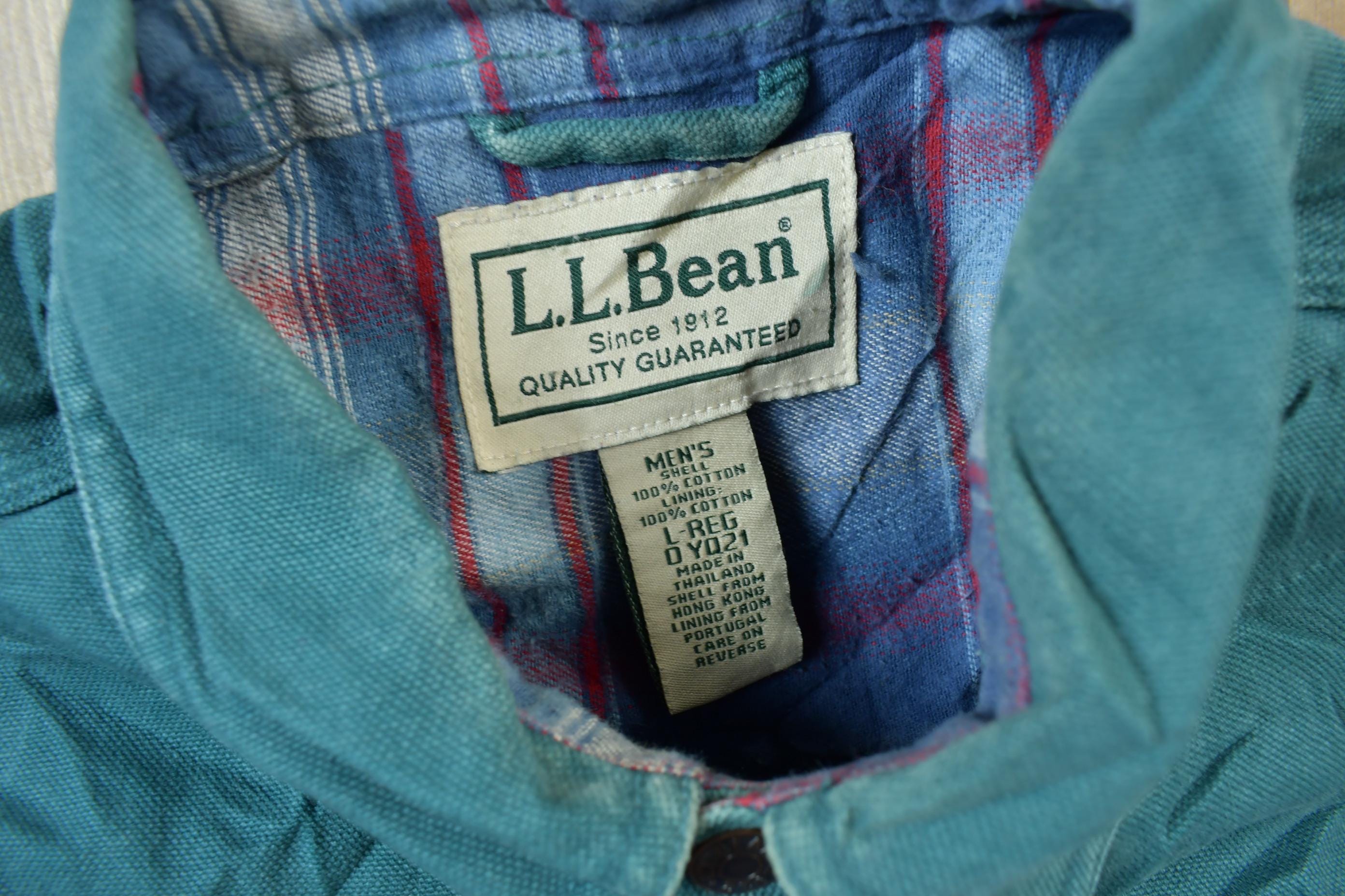 Vintage 1990s LL Bean Plaid Lined Button Up Shirt
