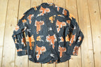 Vintage 1990s Roper Western Button Up AOP Saddle Print Shirt Men's L