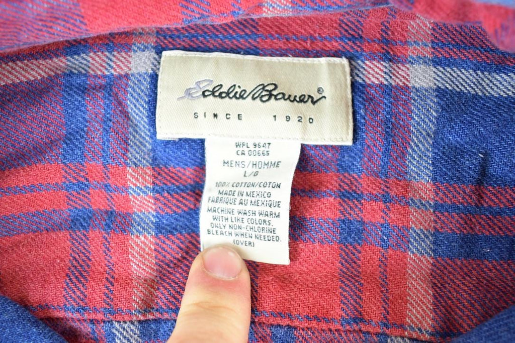 Vintage 1990s Eddie Bauer Plaid Button Up Shirt Mens L