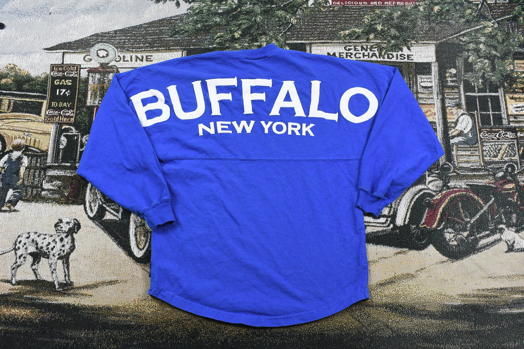 Vintage 1990s Buffalo New York Spell Out Back Print Long Sleeve T-Shirt