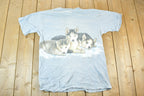 Vintage 1990s Wolf Pup Habitat Wilderness Front And Back Outdoorsman T-Shirt Mens XL