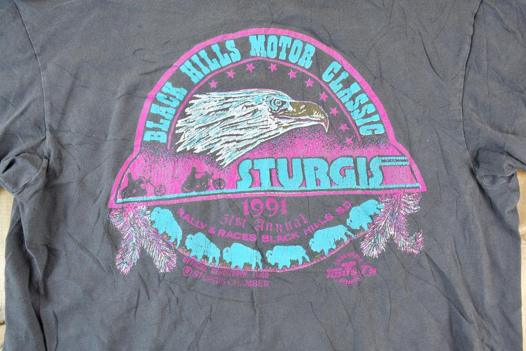 Vintage 1991 Black Hills Sturgis Motorcycle Single Stitch T-Shirt