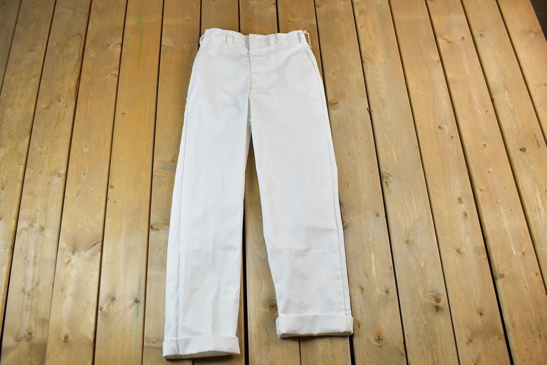 Vintage 1990s White Work Pants Size 30