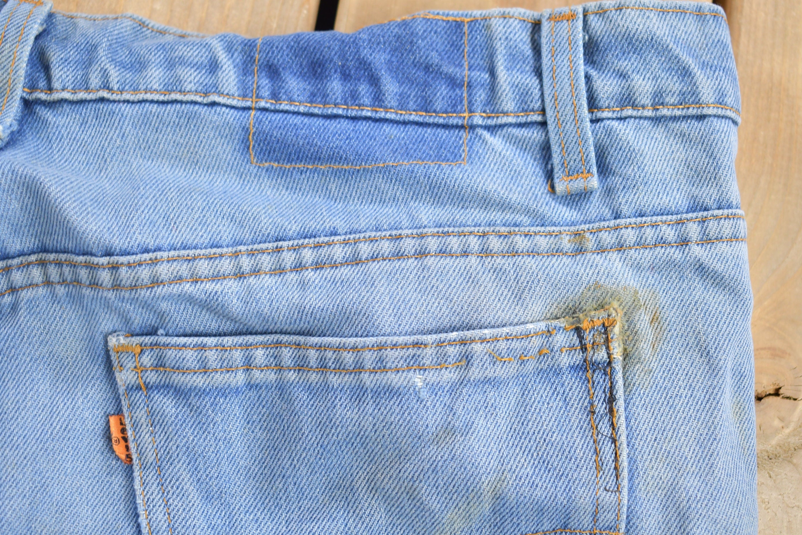 Vintage 1970s Levi's Orange Tab Jeans Size 37 x 28