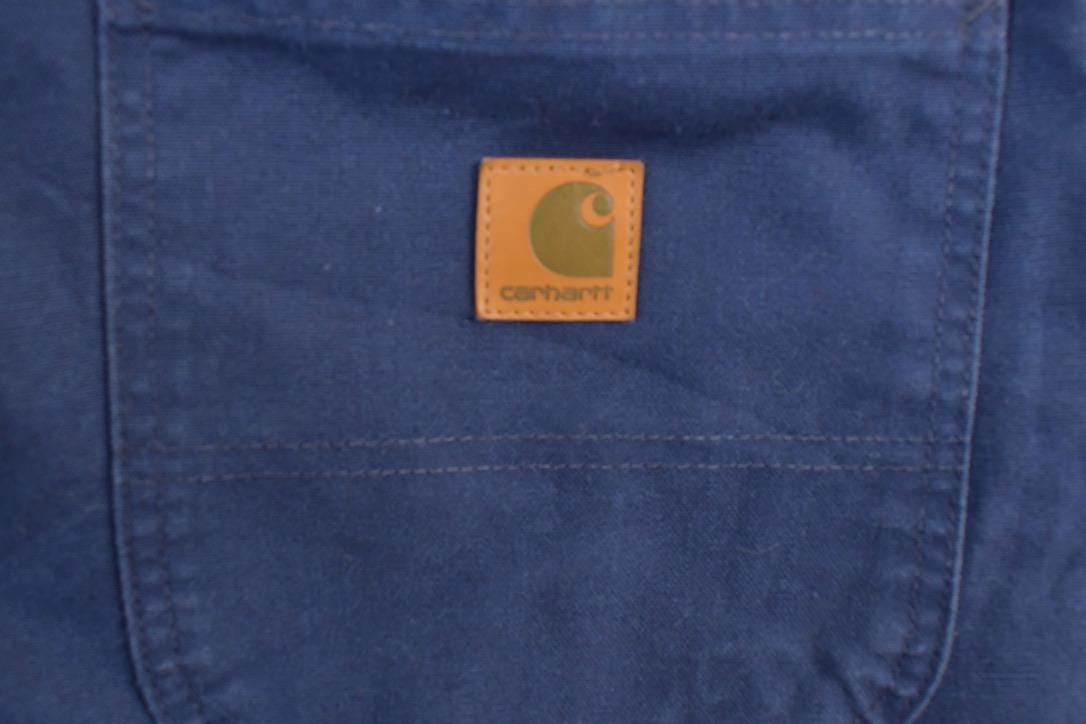 Vintage 1990s Carhartt Navy Denim Wide Leg Work Pants Size 33 x 32