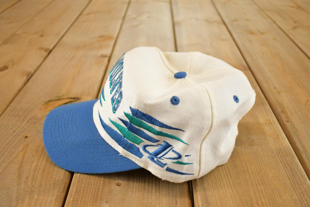 Vintage 1990s Minnesota Timberwolves NBA Diamond Cut Snapback Hat / 90's Logo Athletic Embroidered Basketball Shark Tooth Cap