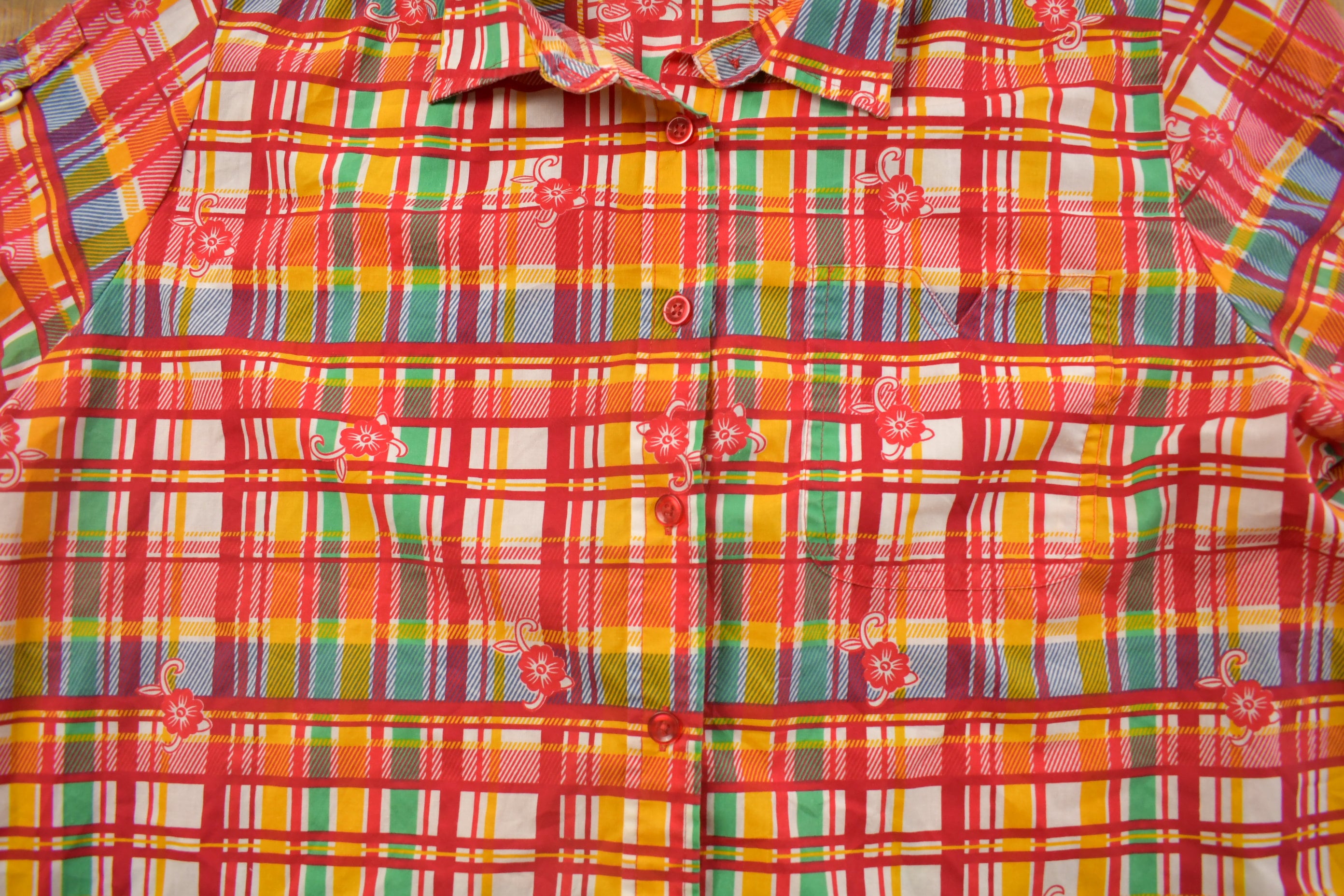 Vintage 1990s Adeiau Delafield Plaid Flannel Button Up Shirt